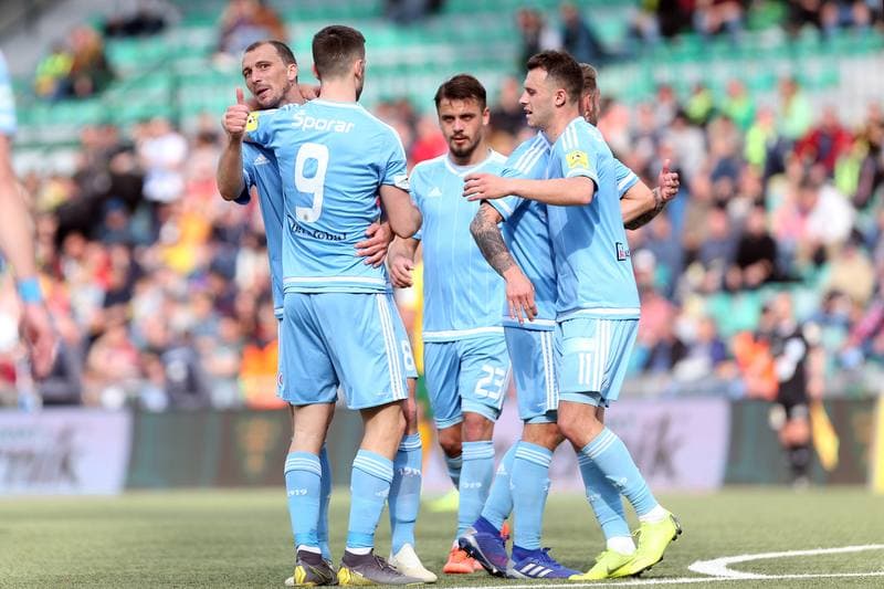 Football. Fortuna Liga. MSK Zilina - Slovan Bratislava. 14.04.2019