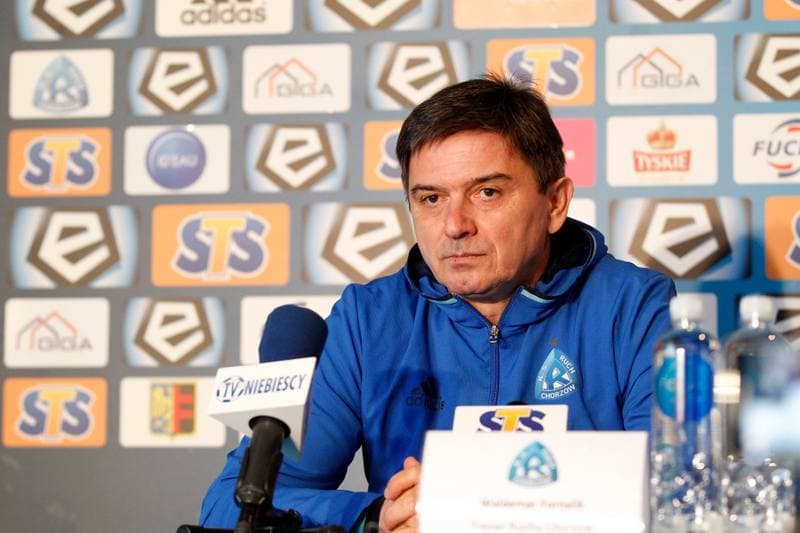 Football. Ruch Chorzow. Press Conference. 09.03.2017