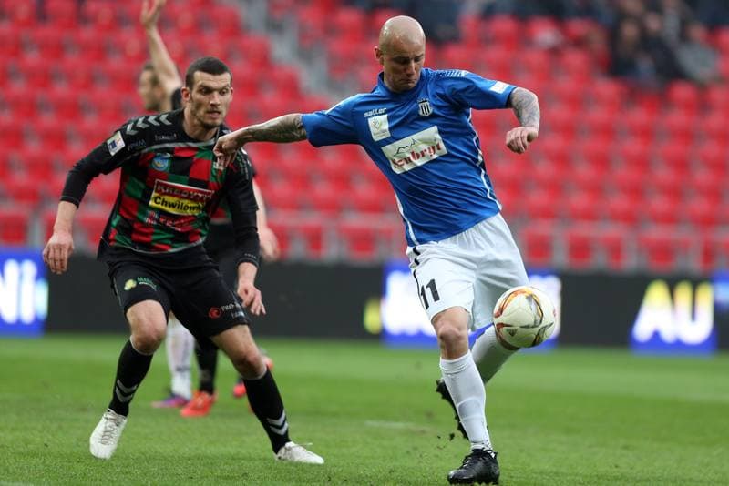 Football. Nice I Liga. GKS Tychy - Sandecja Nowy Sacz. 05.04.2017