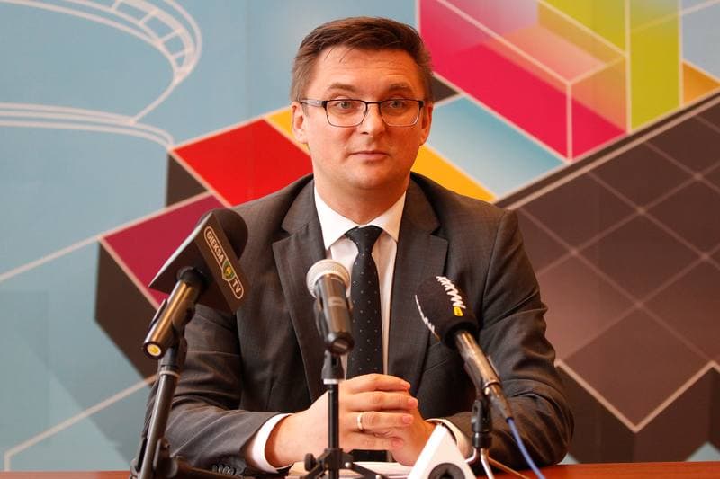 Football. GKS Katowice. Press Conference. 06.04.2017