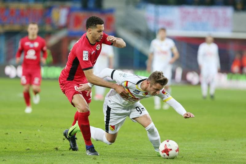 Football. Lotto Ekstraklasa. Piast Gliwice - Jagiellonia Bialystok. 22.04.2017