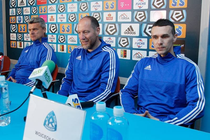 Football. Ruch Chorzow. Press Conference. 24.04.2017