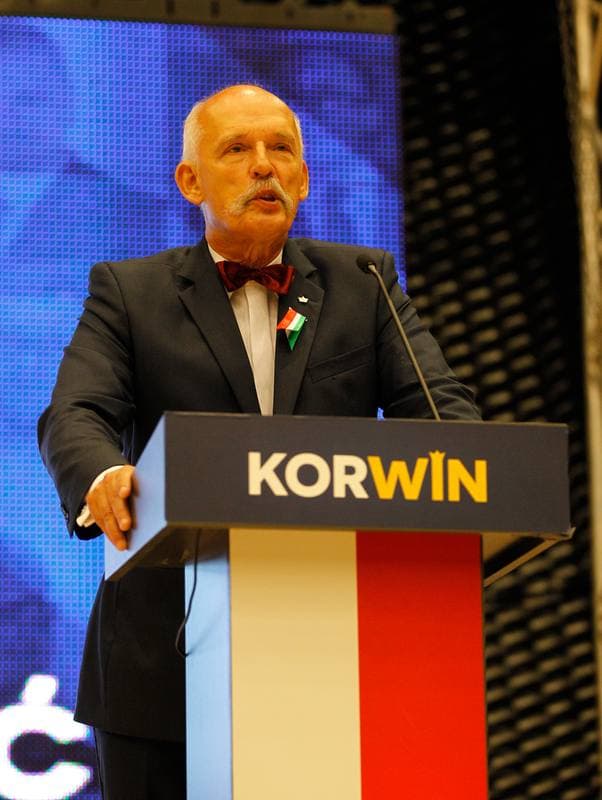 Janusz Korwin-Mikke. Partia Korwin. Press Conference. 26.09.2015