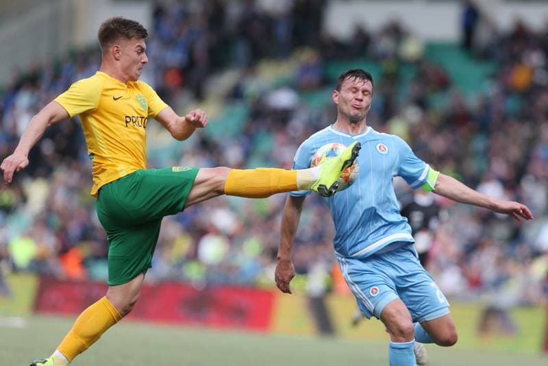 Football. Fortuna Liga. MSK Zilina - Slovan Bratislava. 14.04.2019