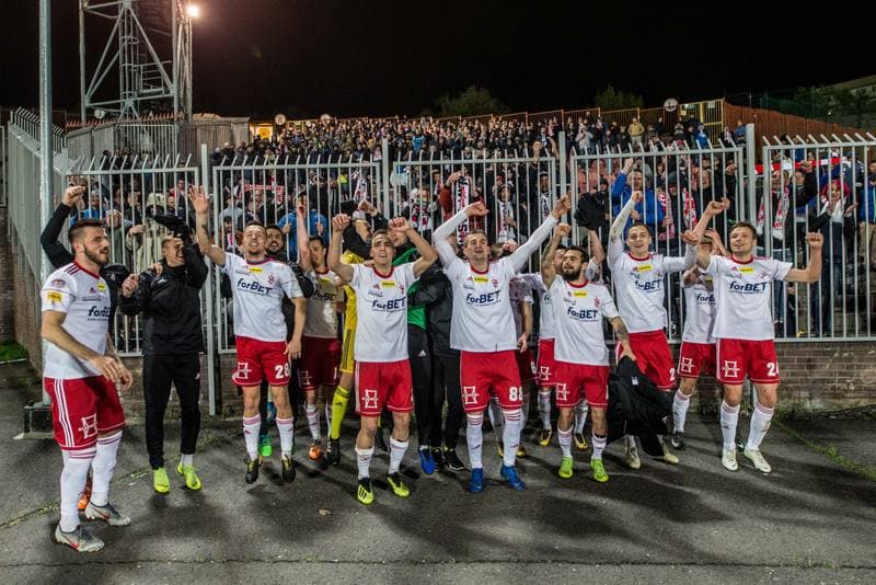 Football. Fortuna I Liga. GKS 1962 Jastrzebie - LKS Lodz. 04.05.2019