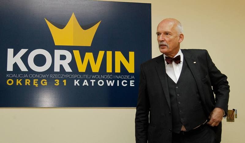 Janusz Korwin-Mikke. Partia Korwin. Press Conference. 09.11.2015