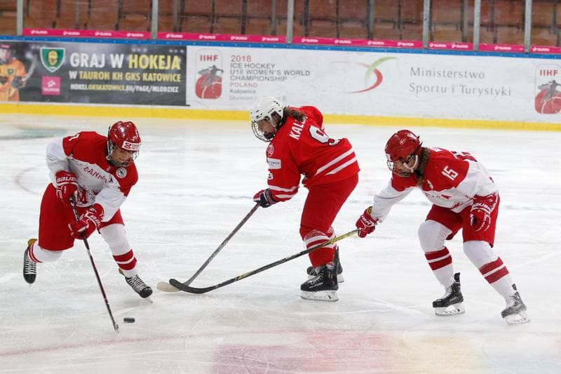 Ice Hockey. Women's U18 World Championship Division 1B. Poland - Denmark. 09.01.2018