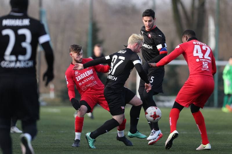 Football. Sparing. Zaglebie Sosnowiec - Cracovia Krakow. 17.01.2018
