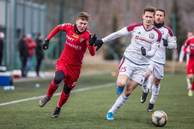 Football. Sparing. Zaglebie Sosnowiec - FK Zeleziarne Podbrezova. 29.01.2020