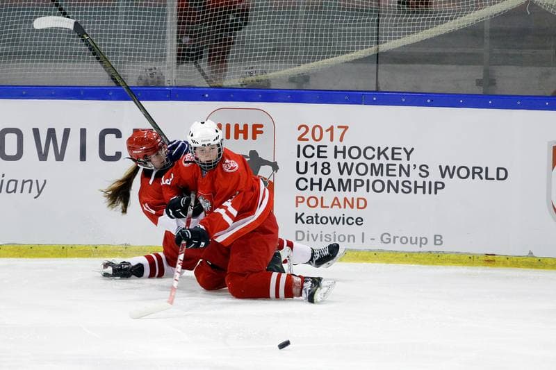 Ice Hockey. Women's U18 Friendly Match. Poland - Denmark. 06.01.2017