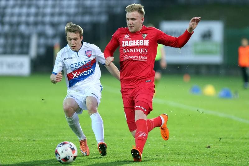 Football. Nice I Liga. Zaglebie Sosnowiec - Rakow Czestochowa. 11.04.2018