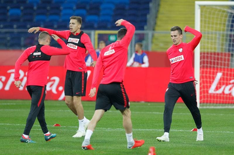 Football. Poland national team. Training. 10.10.2018