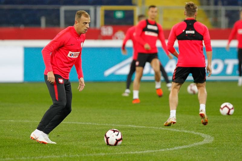 Football. Poland national team. Training. 10.10.2018