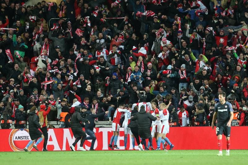 Football. UEFA Europa League. Slavia Prague - Sevilla FC. 14.03.2019