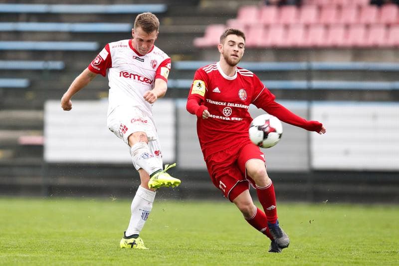 Football. Fortuna Narodni Liga. Fotbal Trinec - FK Pardubice. 21.10.2017