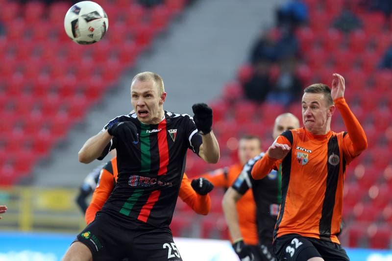 Football. Nice I Liga. GKS Tychy - Chrobry Glogow. 03.03.2018