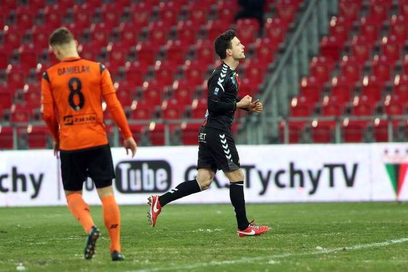 Football. Nice I Liga. GKS Tychy - Chrobry Glogow. 03.03.2018