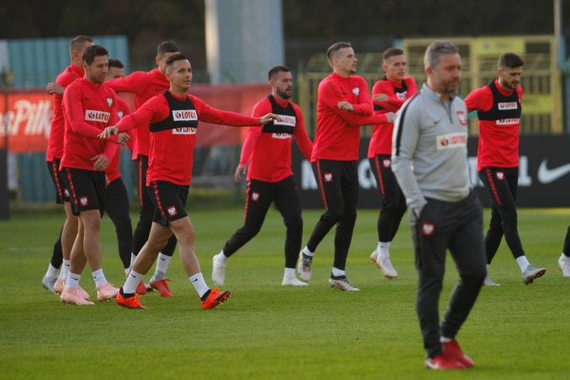 Football. Poland national team. Training. 09.10.2018