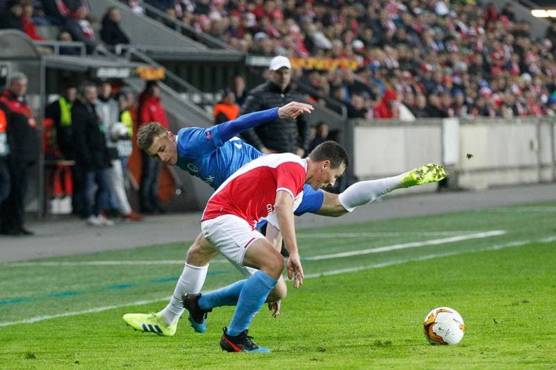 Football. UEFA Europa League. Slavia Prague - KRC Genk. 14.02.2019