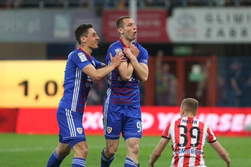 Football. Lotto Ekstraklasa. Piast Gliwice - Cracovia Krakow. 26.04.2019