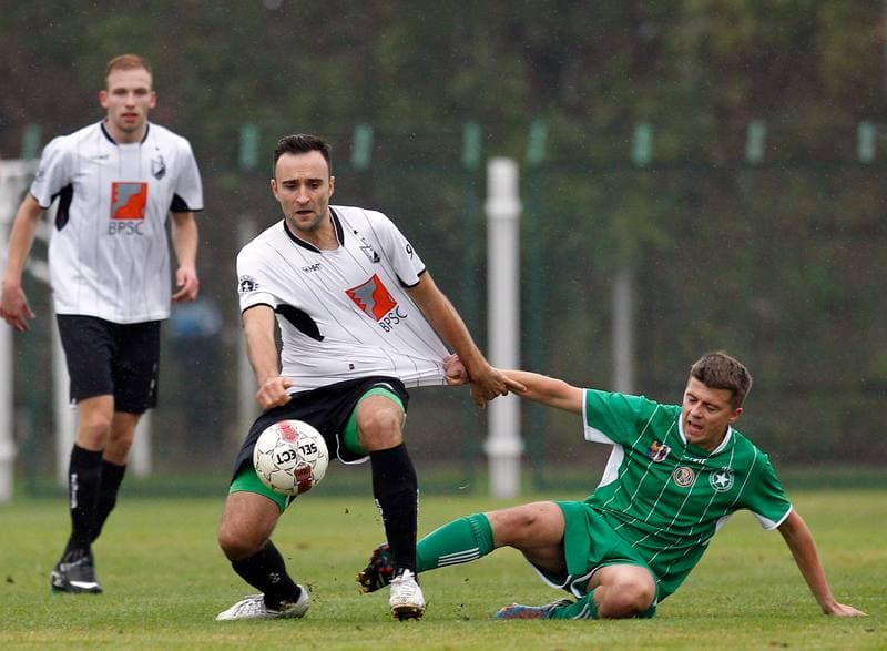 Football. III Liga Opolsko Slaska. Grunwald Ruda Slaska - Szombierki Bytom. 09.05.2015