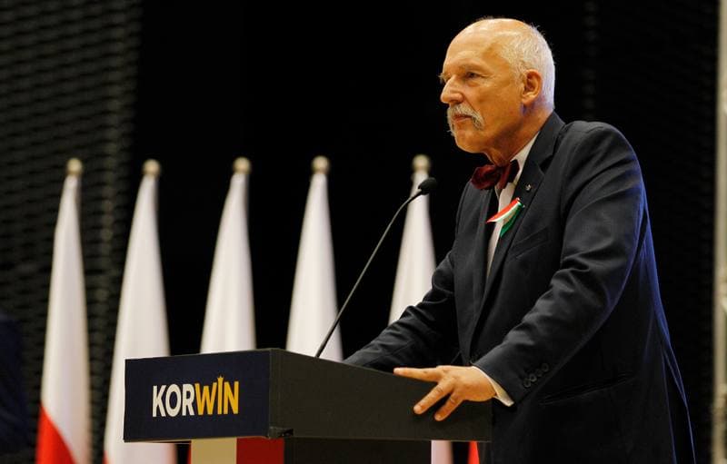 Janusz Korwin-Mikke. Partia Korwin. Press Conference. 26.09.2015