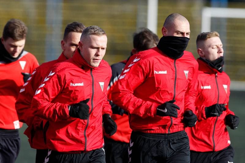 Football. GKS Tychy. Training. 18.01.2018