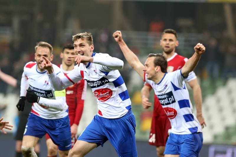 Football. Nice I Liga. Podbeskidzie Bielsko-Biala - Miedz Legnica. 28.04.2017