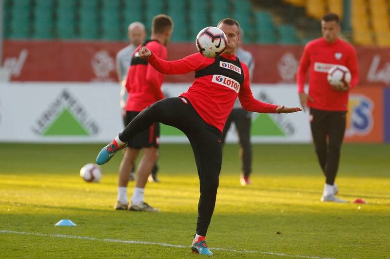 Football. Poland national team. Training. 09.10.2018
