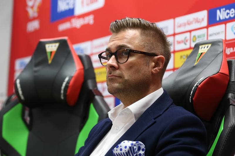 Football. GKS Tychy. Press Conference. 11.10.2017