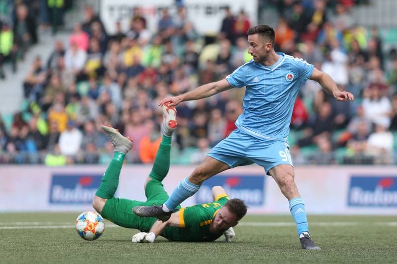 Football. Fortuna Liga. MSK Zilina - Slovan Bratislava. 14.04.2019