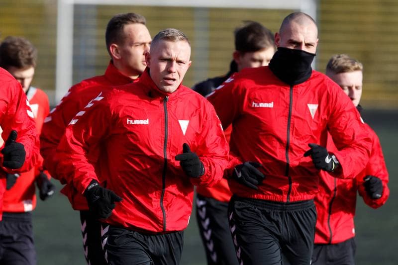 Football. GKS Tychy. Training. 18.01.2018