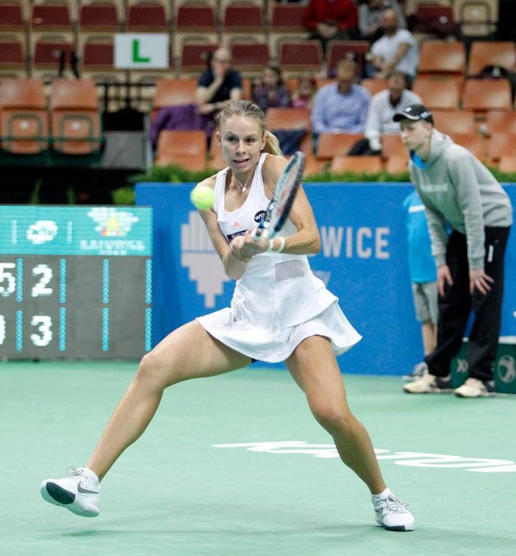Tennis. Katowice Open. Agnieszka Radwanska - Yanina Wickmayer. 07.04.2015