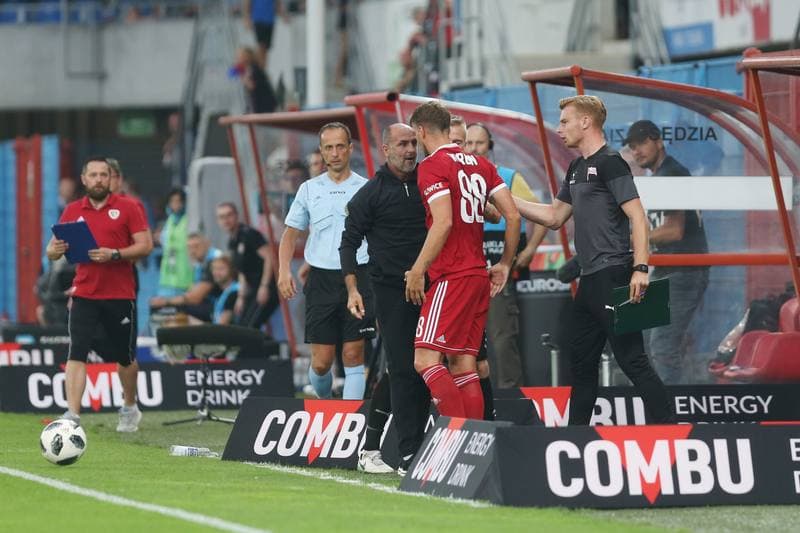 Football. Lotto Ekstraklasa. Piast Gliwice - Cracovia Krakow. 24.08.2018