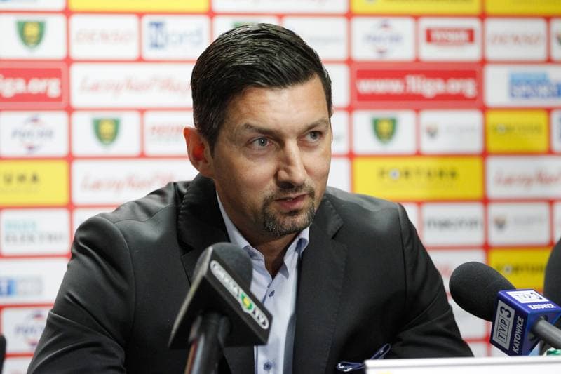 Football. GKS Katowice. Press Conference. 28.02.2019