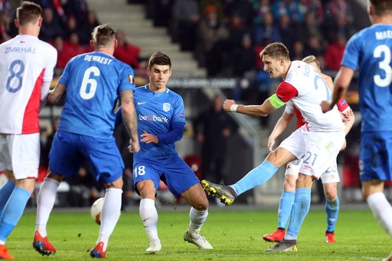 Football. UEFA Europa League. Slavia Prague - KRC Genk. 14.02.2019
