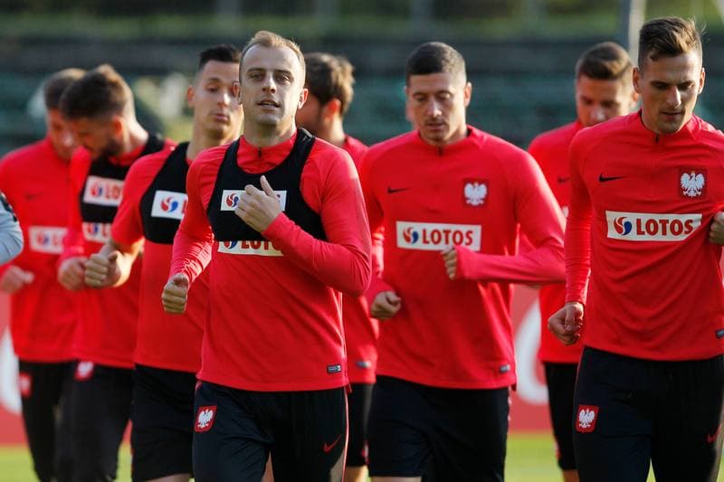 Football. Poland national team. Training. 08.10.2018