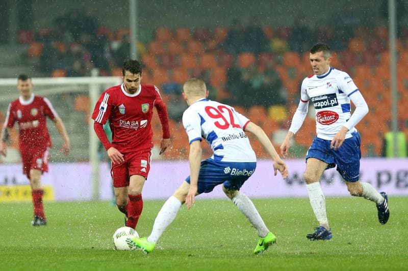 Football. Nice I Liga. Podbeskidzie Bielsko-Biala - Miedz Legnica. 28.04.2017