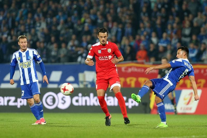 Football. Nice I Liga. Ruch Chorzow - Miedz Legnica. 29.09.2017