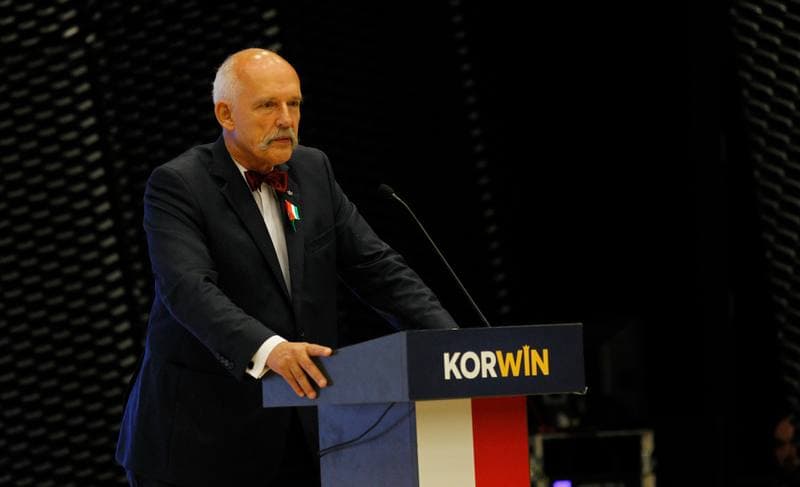 Janusz Korwin-Mikke. Partia Korwin. Press Conference. 26.09.2015