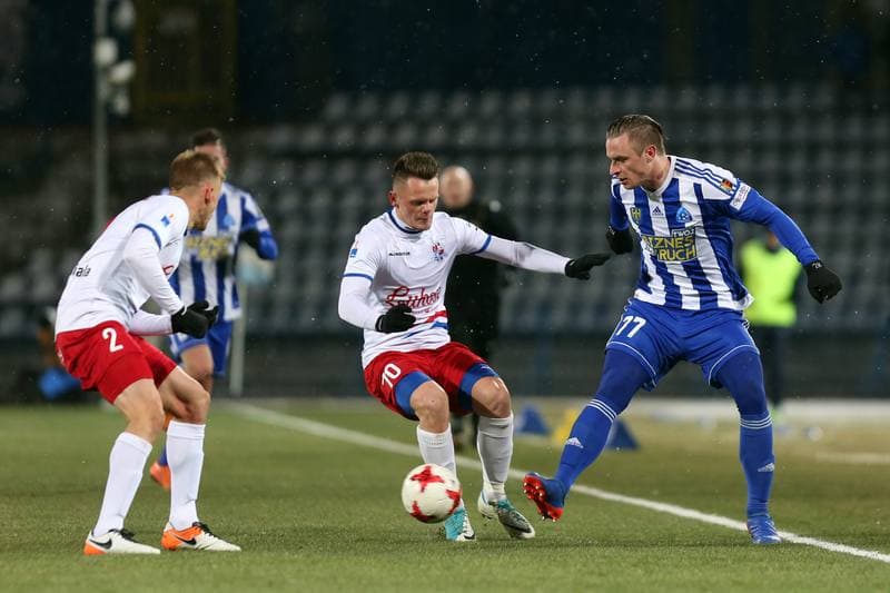 Football. Nice I Liga. Ruch Chorzow - Podbeskidzie Bielsko-Biala. 17.03.2018