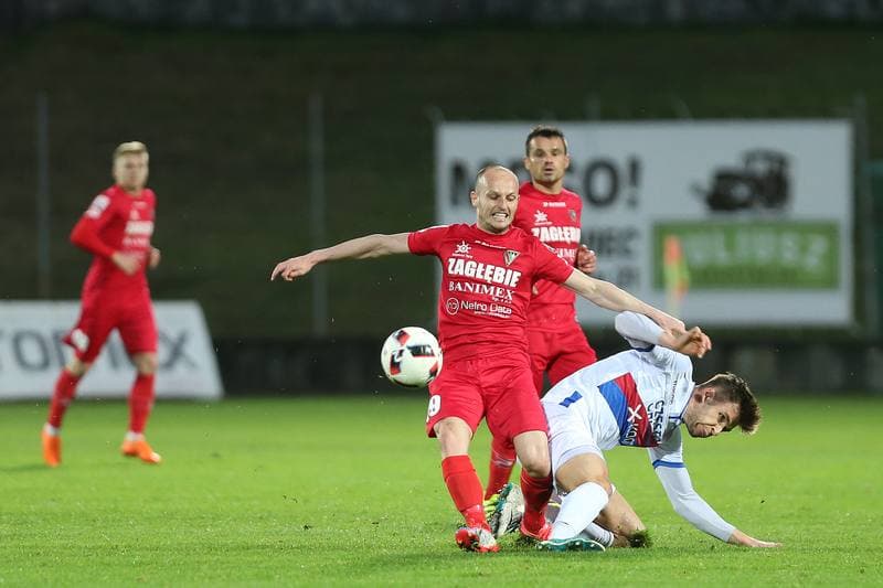Football. Nice I Liga. Zaglebie Sosnowiec - Rakow Czestochowa. 11.04.2018