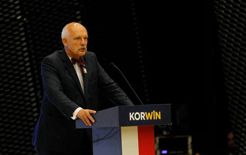 Janusz Korwin-Mikke. Partia Korwin. Press Conference. 26.09.2015