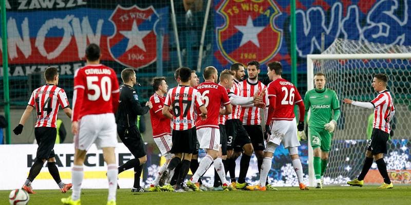 Football. PKO BP Ekstraklasa. Wisla Krakow - Cracovia Krakow. 29.11.2015