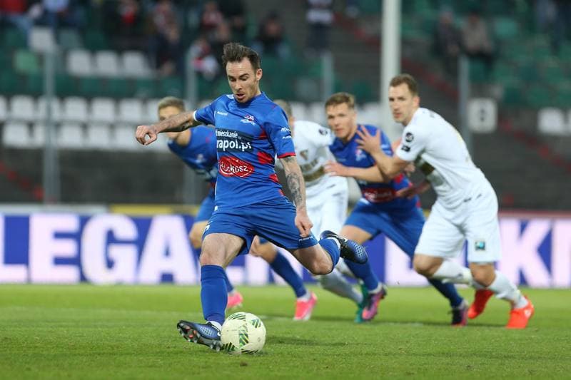 Football. Nice I Liga. Zaglebie Sosnowiec - Podbeskidzie Bielsko-Biala. 15.04.2017