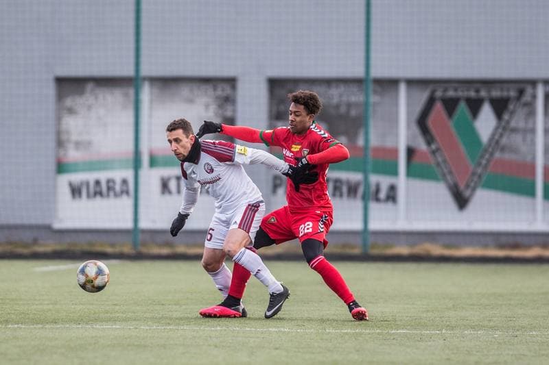 Football. Sparing. Zaglebie Sosnowiec - FK Zeleziarne Podbrezova. 29.01.2020