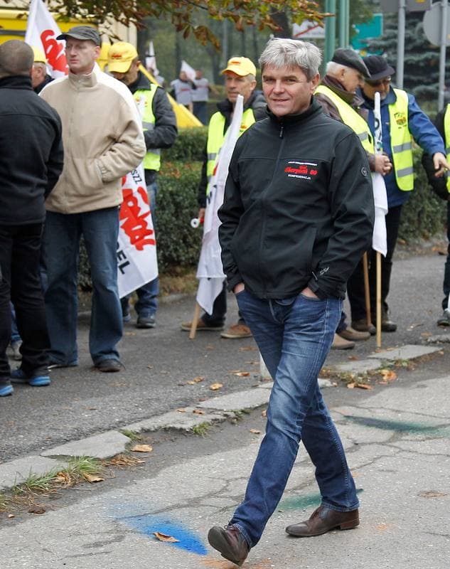 Manifestacja przed KWK Pokoj. Ruda Slaska. 13.10.2015
