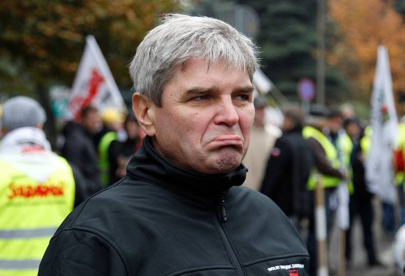 Manifestacja przed KWK Pokoj. Ruda Slaska. 13.10.2015