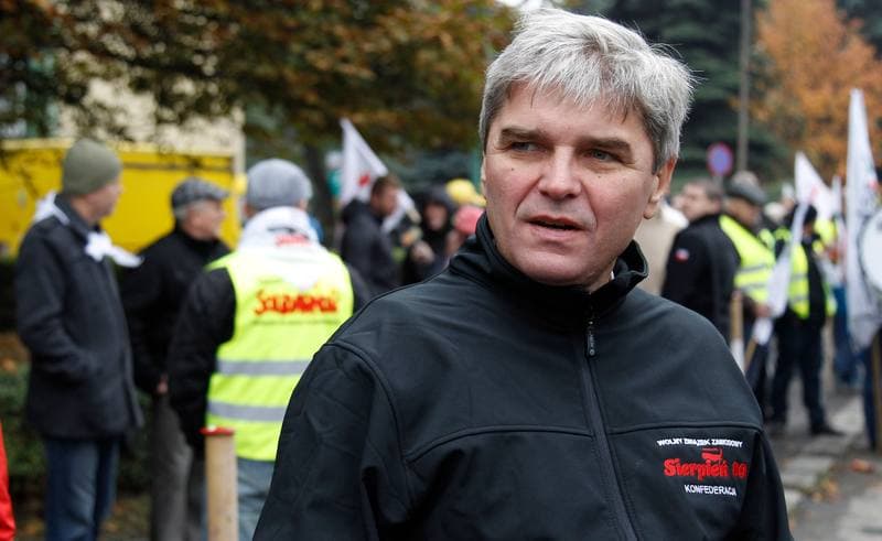 Manifestacja przed KWK Pokoj. Ruda Slaska. 13.10.2015