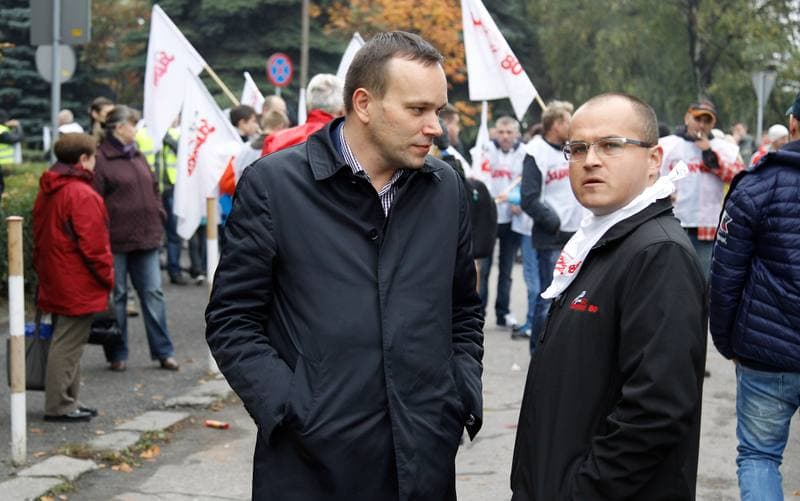 Manifestacja przed KWK Pokoj. Ruda Slaska. 13.10.2015